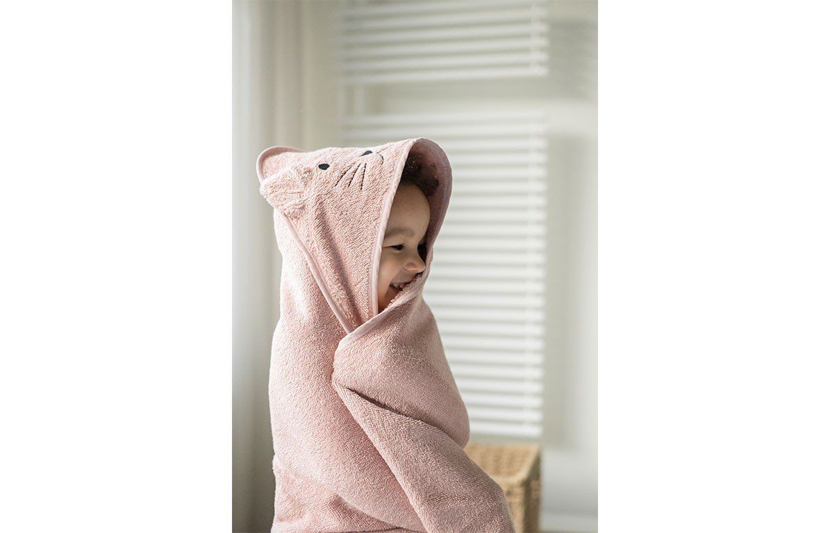 Kapuzenhandtuch Katze Rose