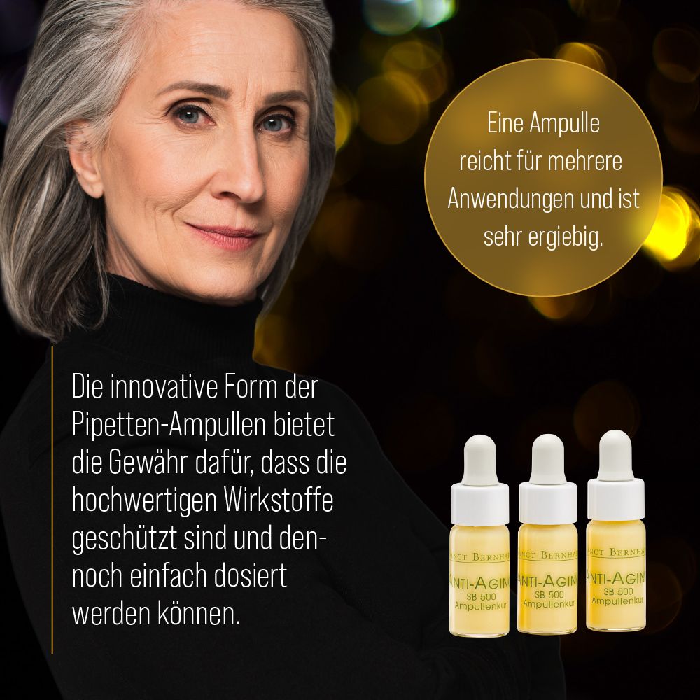 Drei Pipetten-Ampullen. Text: Die innovative Form der Pipetten-Ampullen bietet die Gewähr dafür, dass die hochwertigen Wirkstoffe geschützt sind.