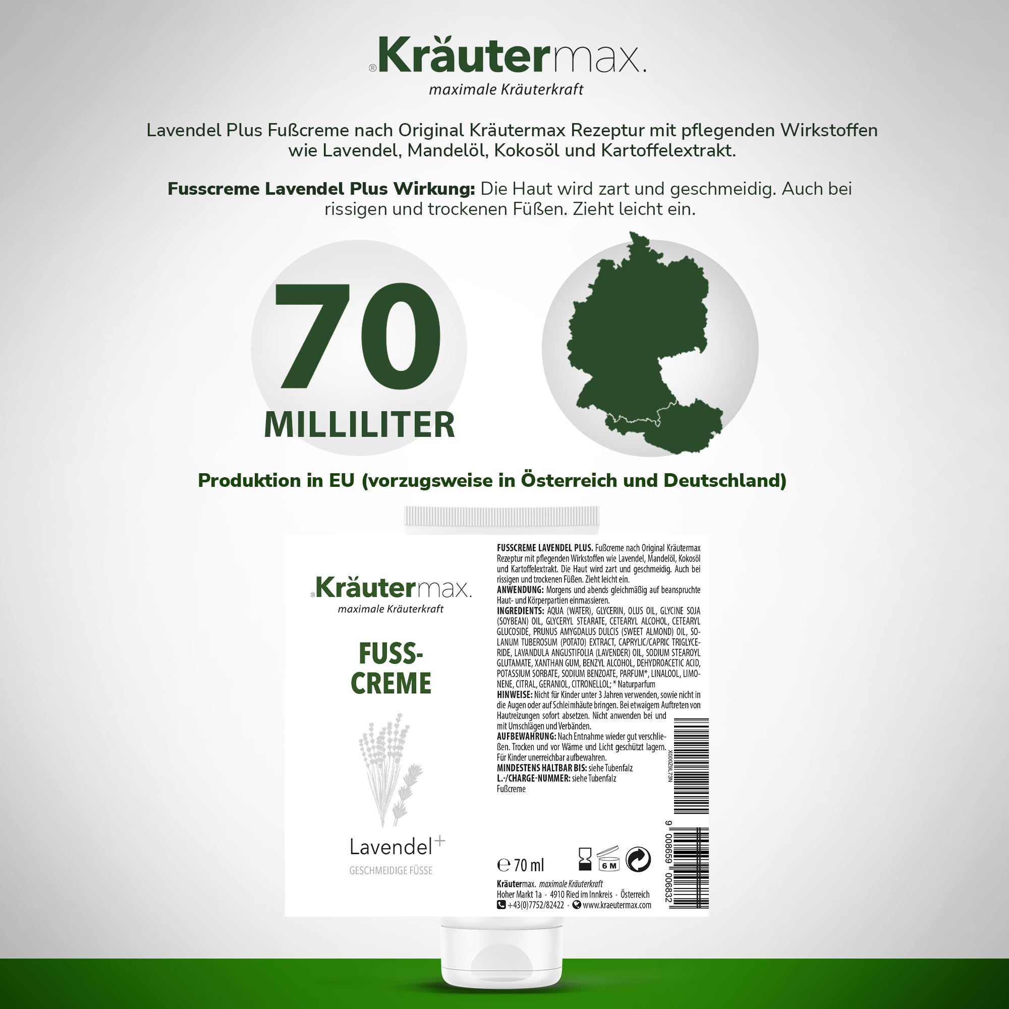 Kräutermax Fußcreme Lavendel plus Kartoffel