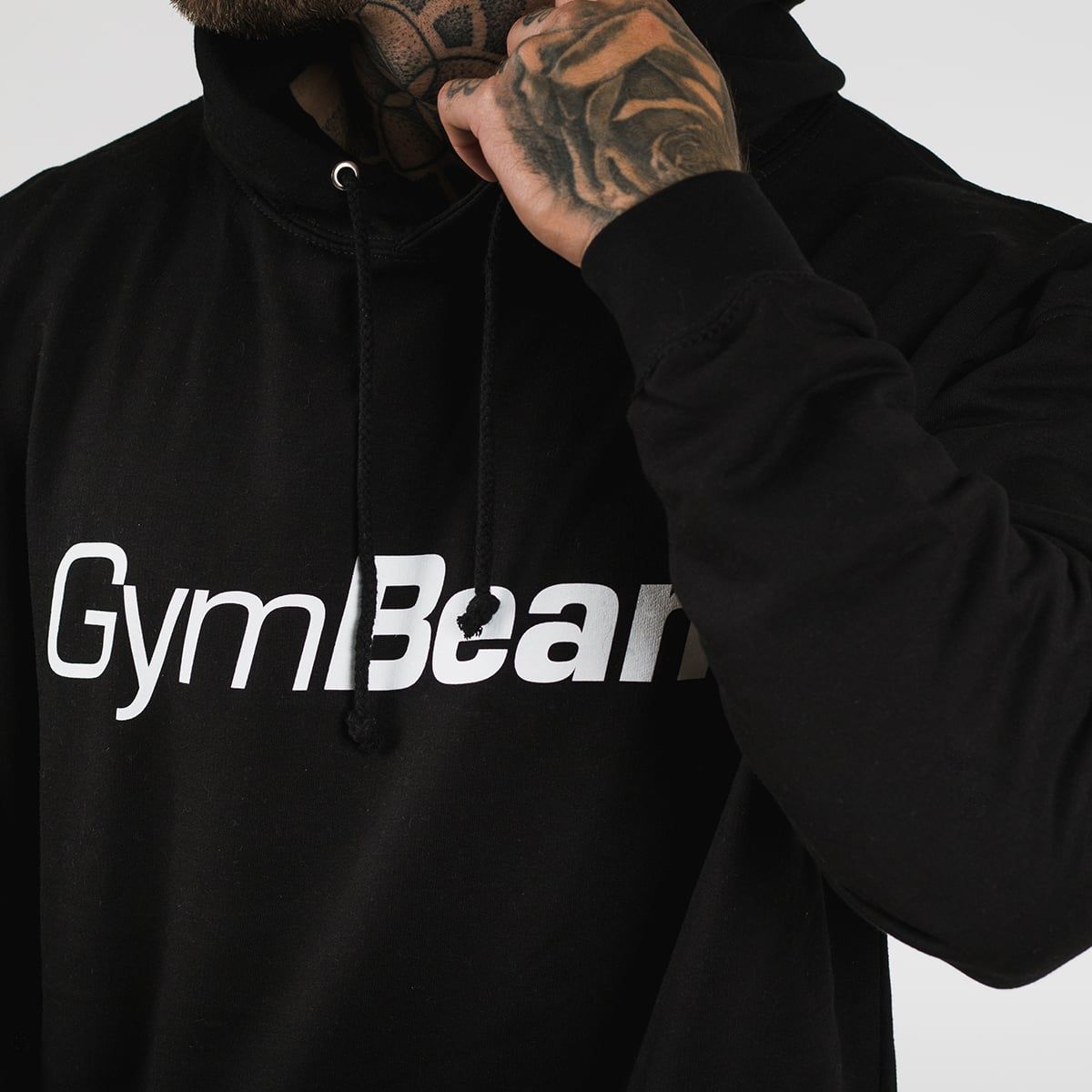 GymBeam Herren Hoodie PRO mit Kapuze und regulärer Passform in Schwarz