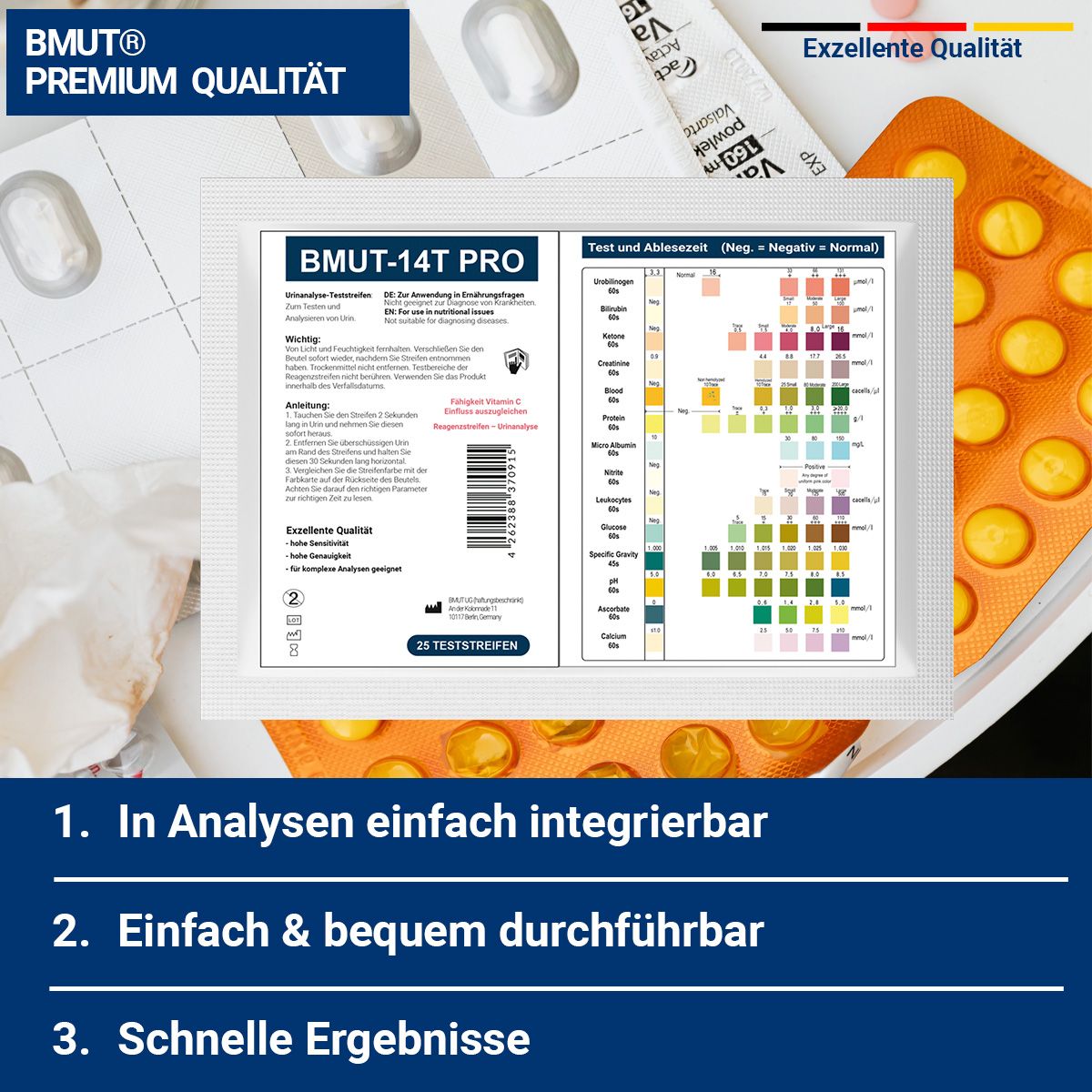 BMUT 14in1 Gesundheitstest für Urin