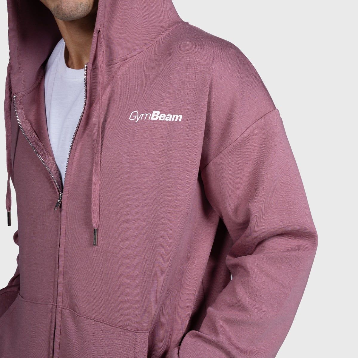 GymBeam Herren Hoodie Oversized mit Reißverschluss und Kapuze in Haze