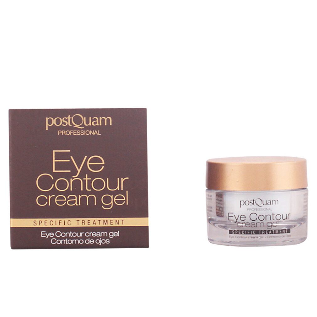 Braune Schachtel und Tiegel mit goldfarbenem Deckel. Auf der Schachtel steht "Eye Contour cream gel".