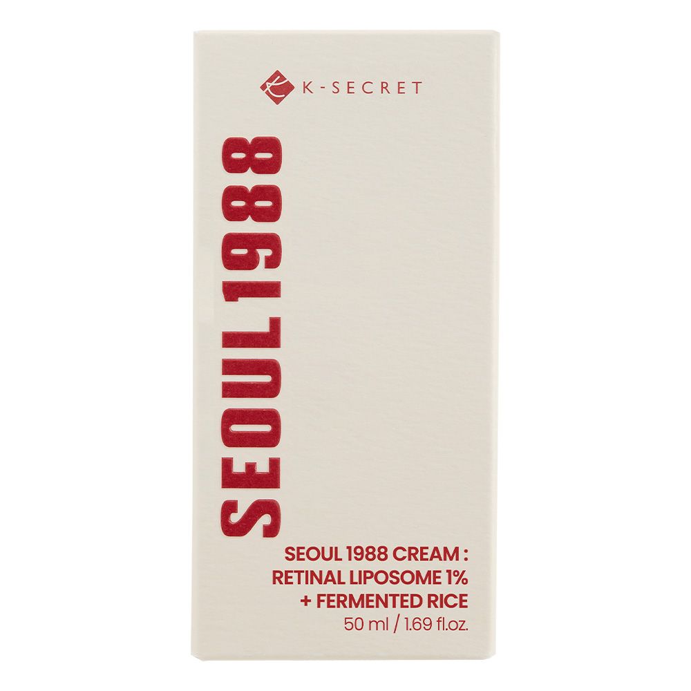 Verpackung der K-Secret Seoul 1988 Gesichtscreme mit Retinal Liposome 1% und fermentiertem Reis.