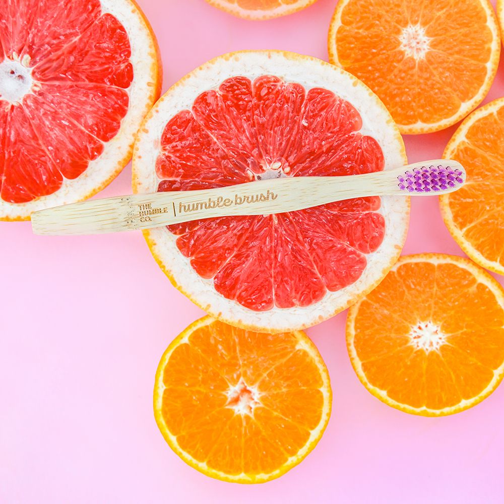 The Humble Co. Kinderzahnbürste Bambus, Lila