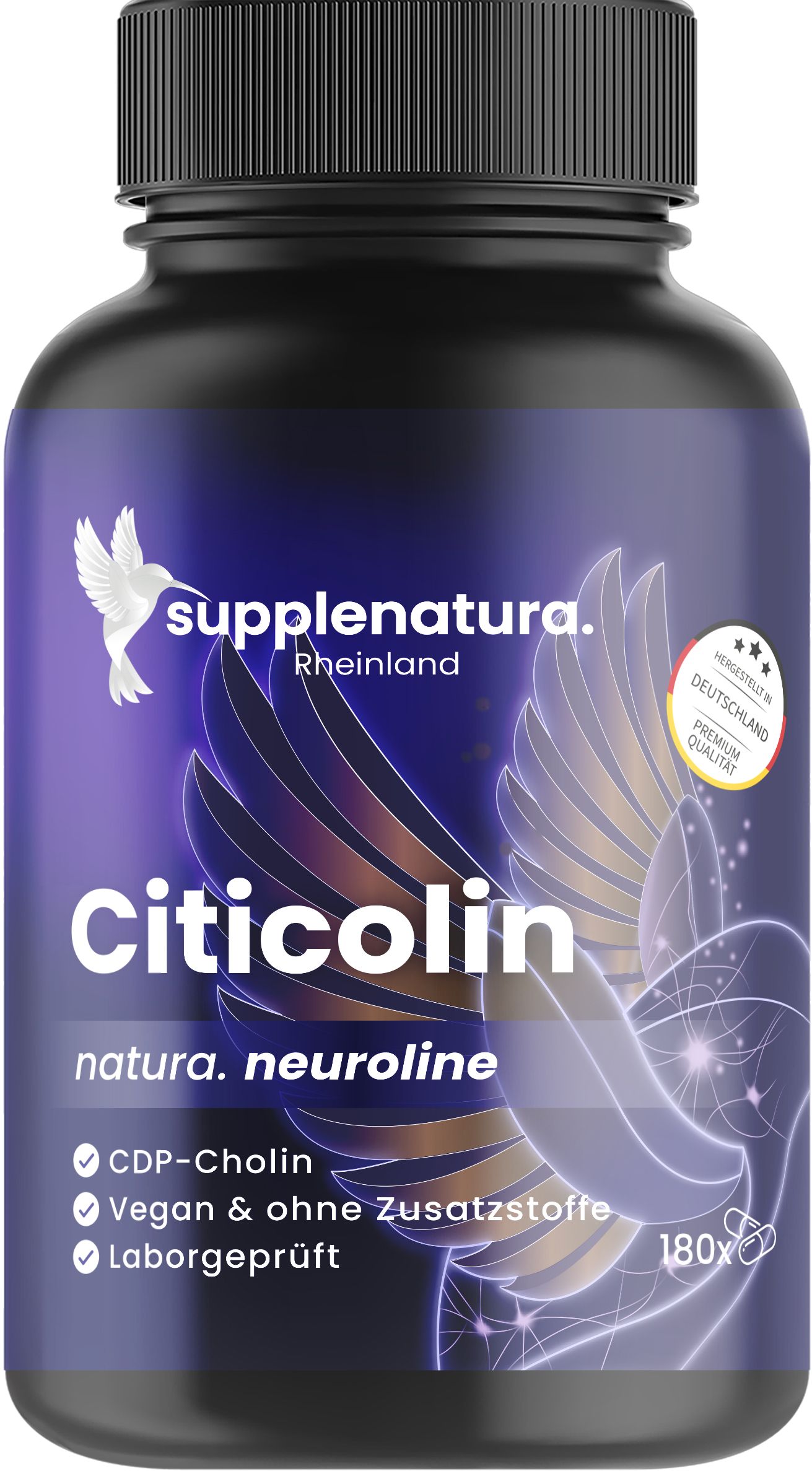 Supplenatura® Citicolin Kapseln - CDP-Cholin – 180 Citicoline laborgeprüft St