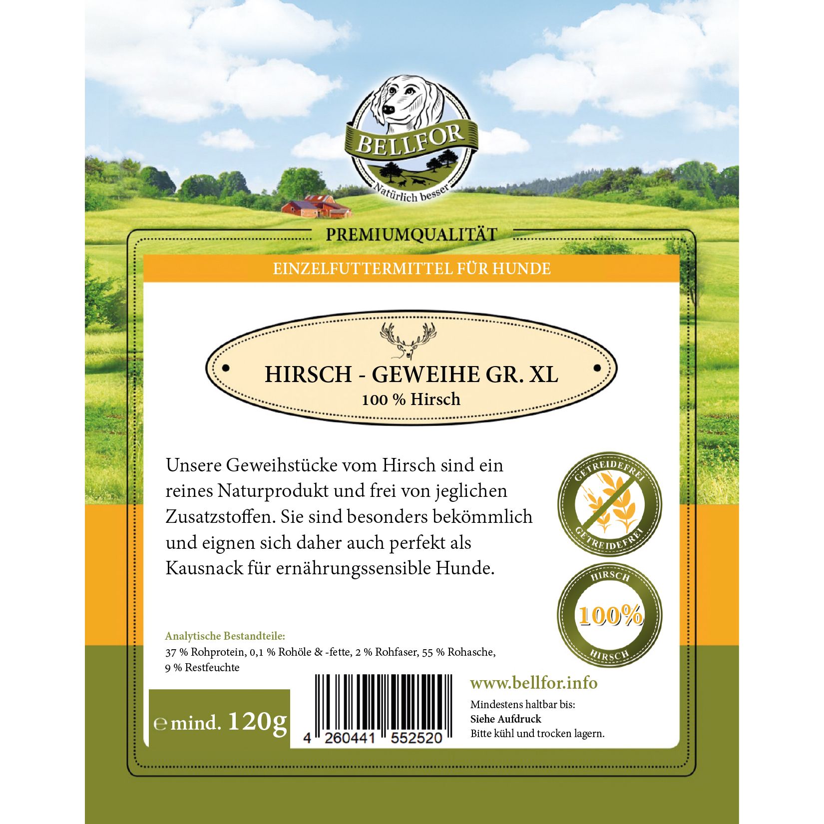 Bellfor Gesunder Hundesnack - Hirsch-Geweihe XL