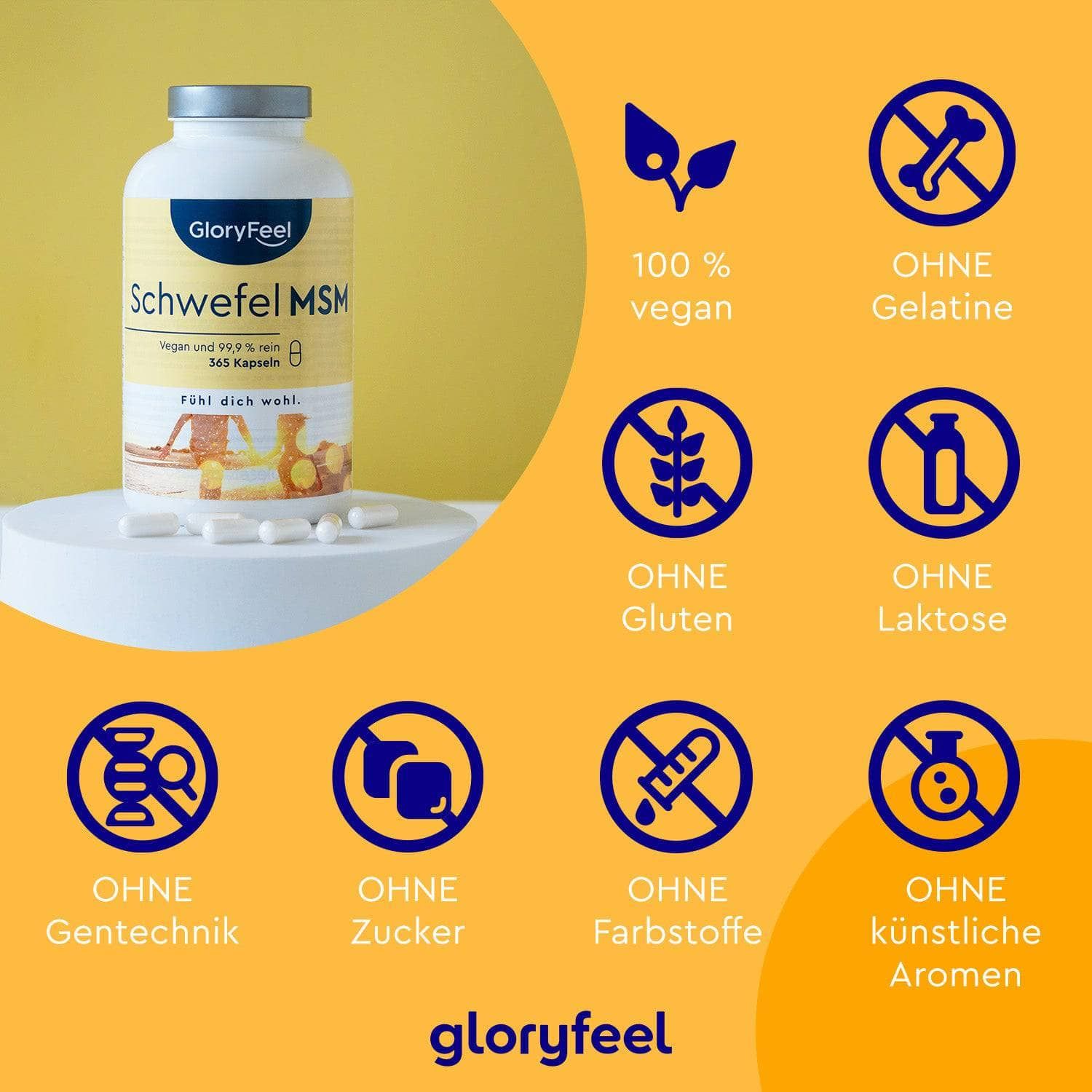 gloryfeel® MSM Schwefel Kapseln 365 St Shop Apotheke