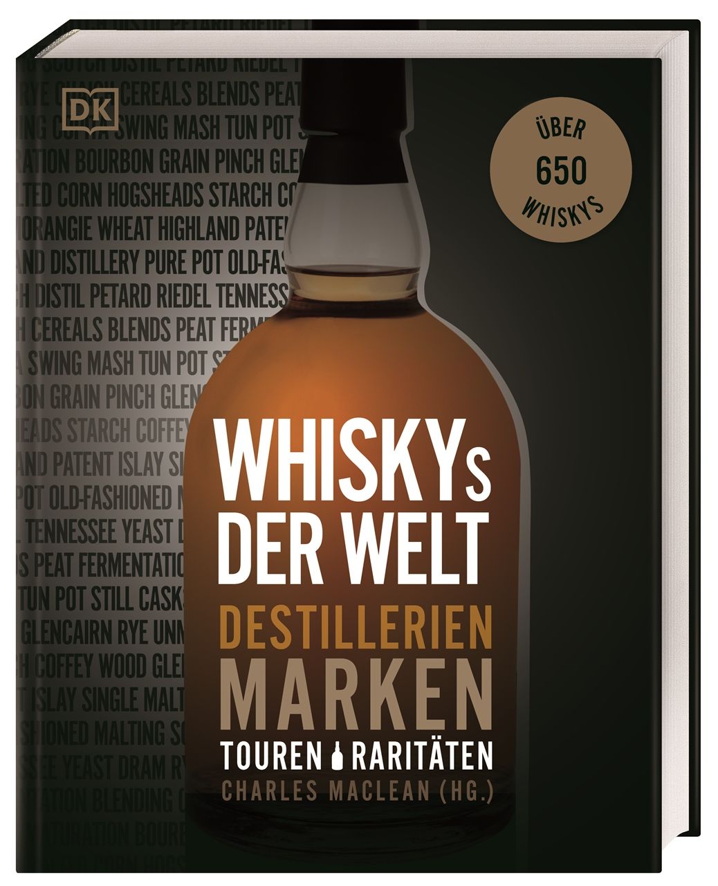 Buch "Whiskys der Welt" mit Flaschenabbildung. Titel und Autorenname sichtbar. Über 650 Whiskys.