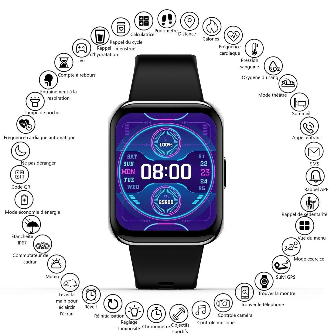 Platyne Multifunktionale Smartwatch