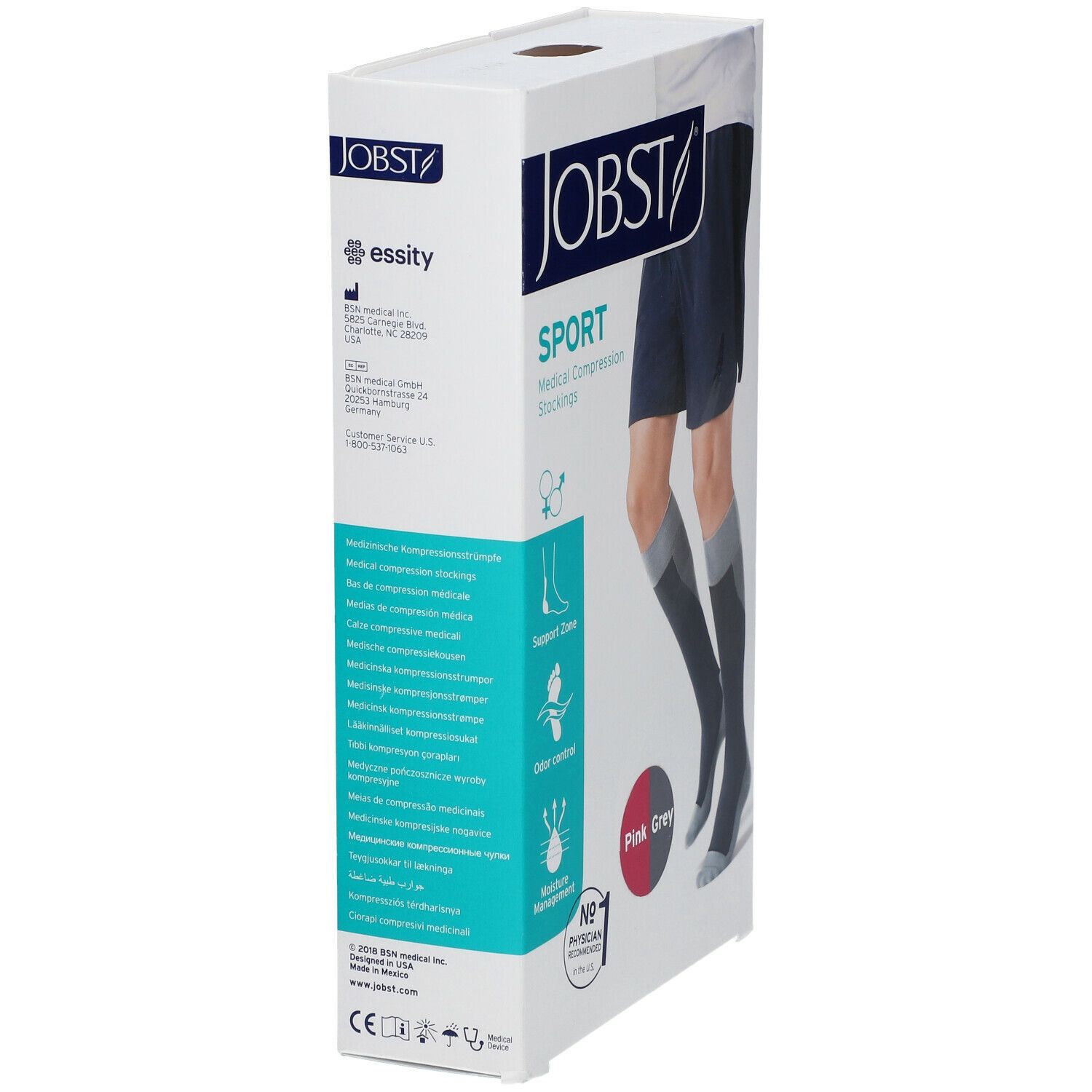 Jobst Sport Compressiesokken 15-20 AD Roze Small 1 St