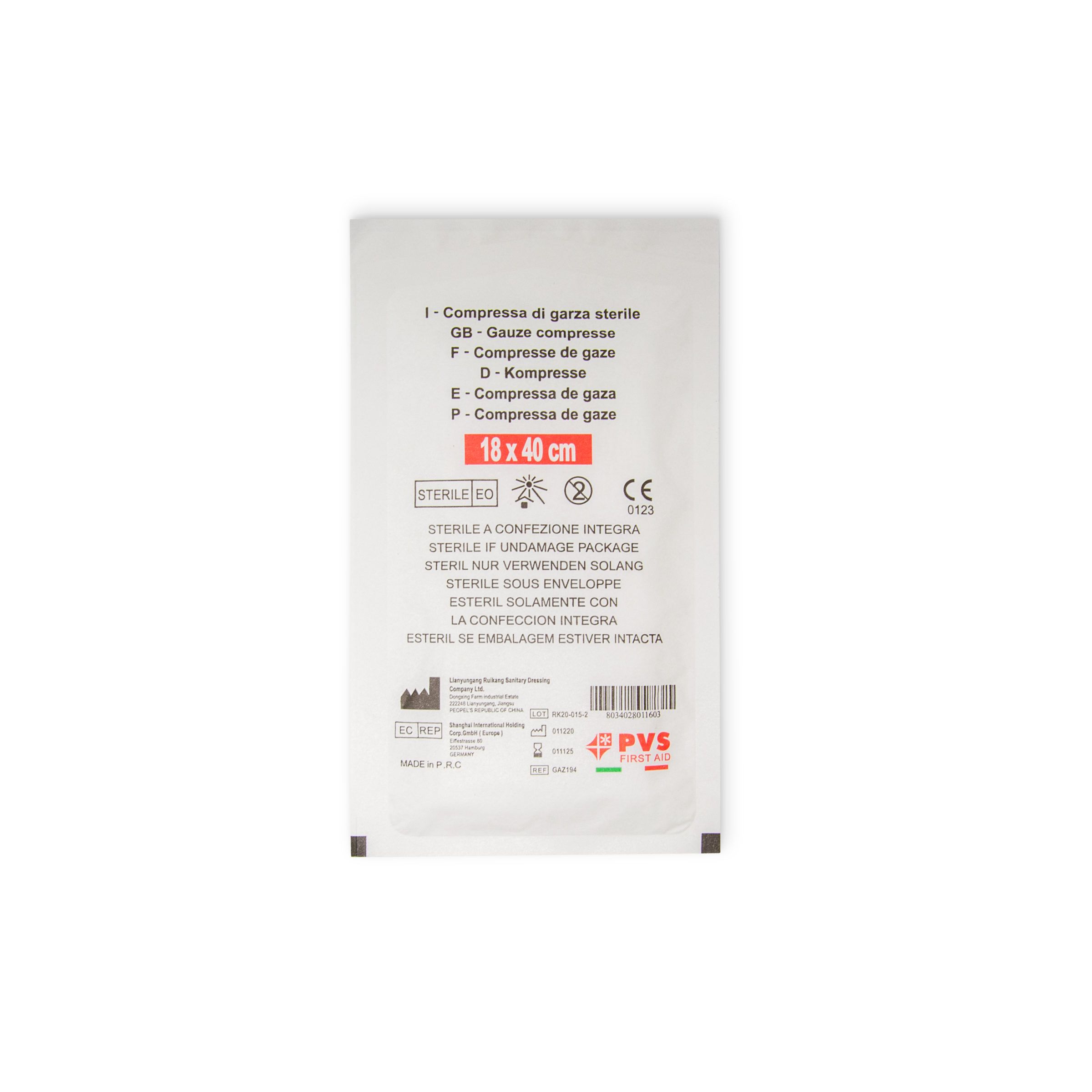 PVS - Garze sterili 18X40mm