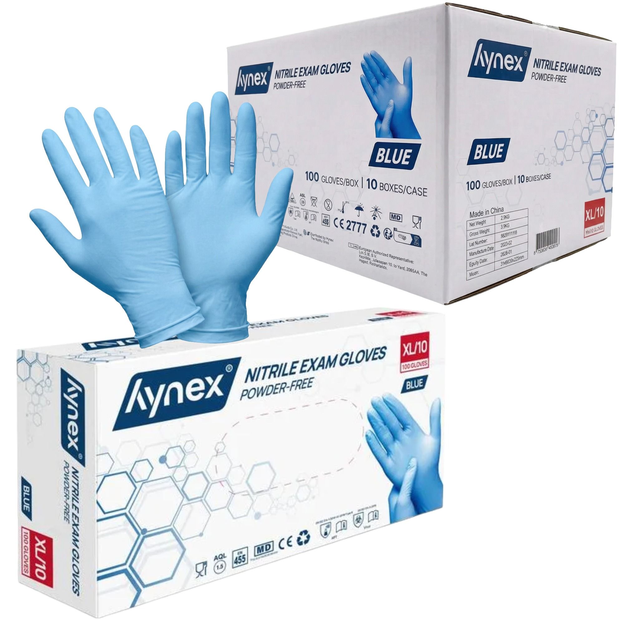 Hynex Nitril med.Unt.Handschuh unste.puderfrei XL 100 St Handschuhe