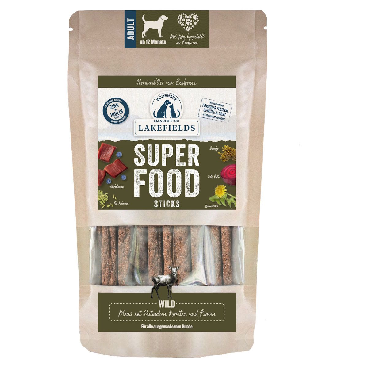 Lakefields - Superfood Premium Sticks vom Wild 130 g