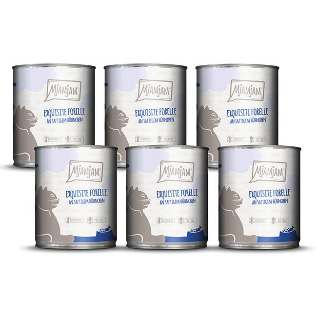 MjAMjAM - exquisite Forelle an saftigem Hühnchen 6x800 g Futter