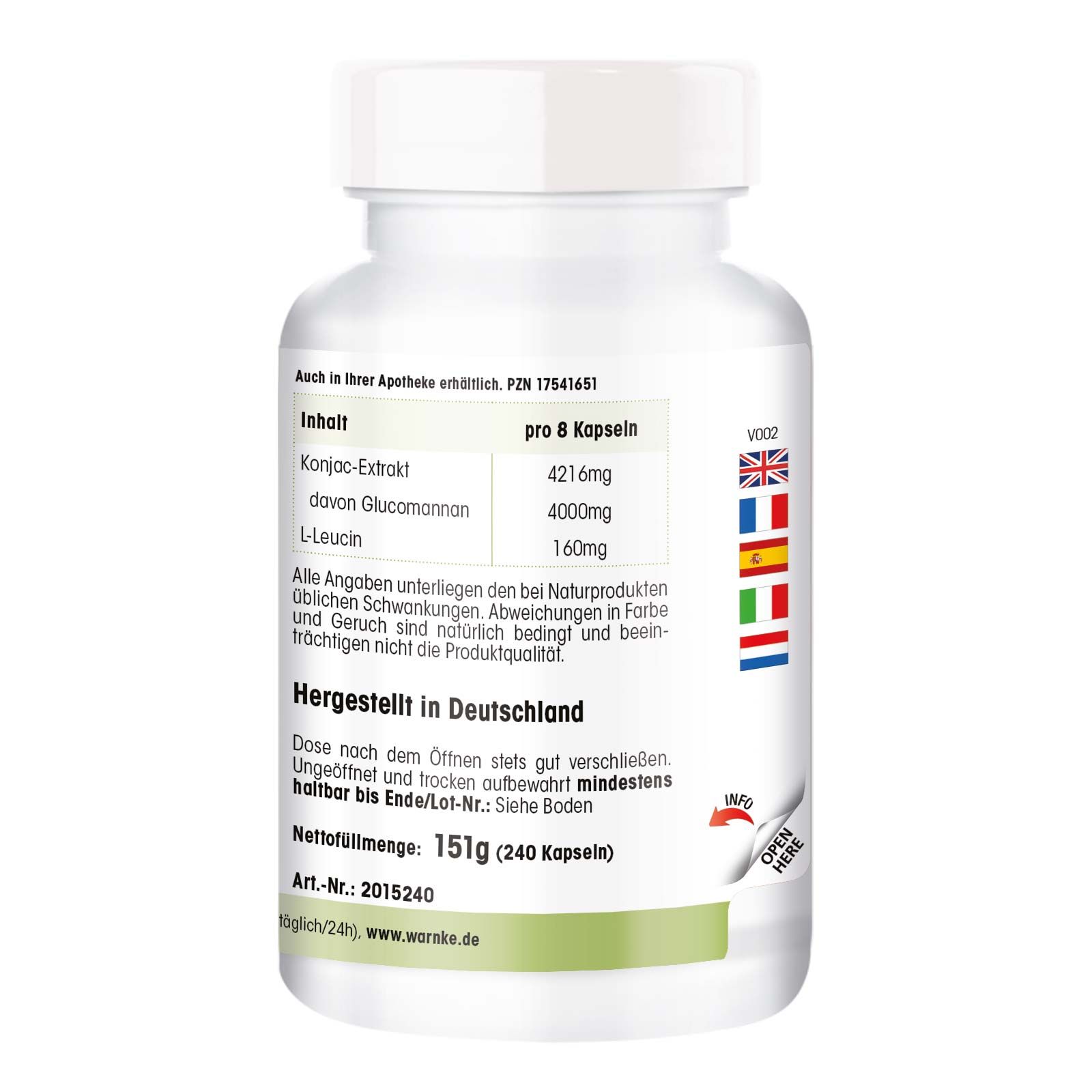 Warnke Vitalstoffe | Konjac-Wurzelextrakt mit 95% Glucomannan