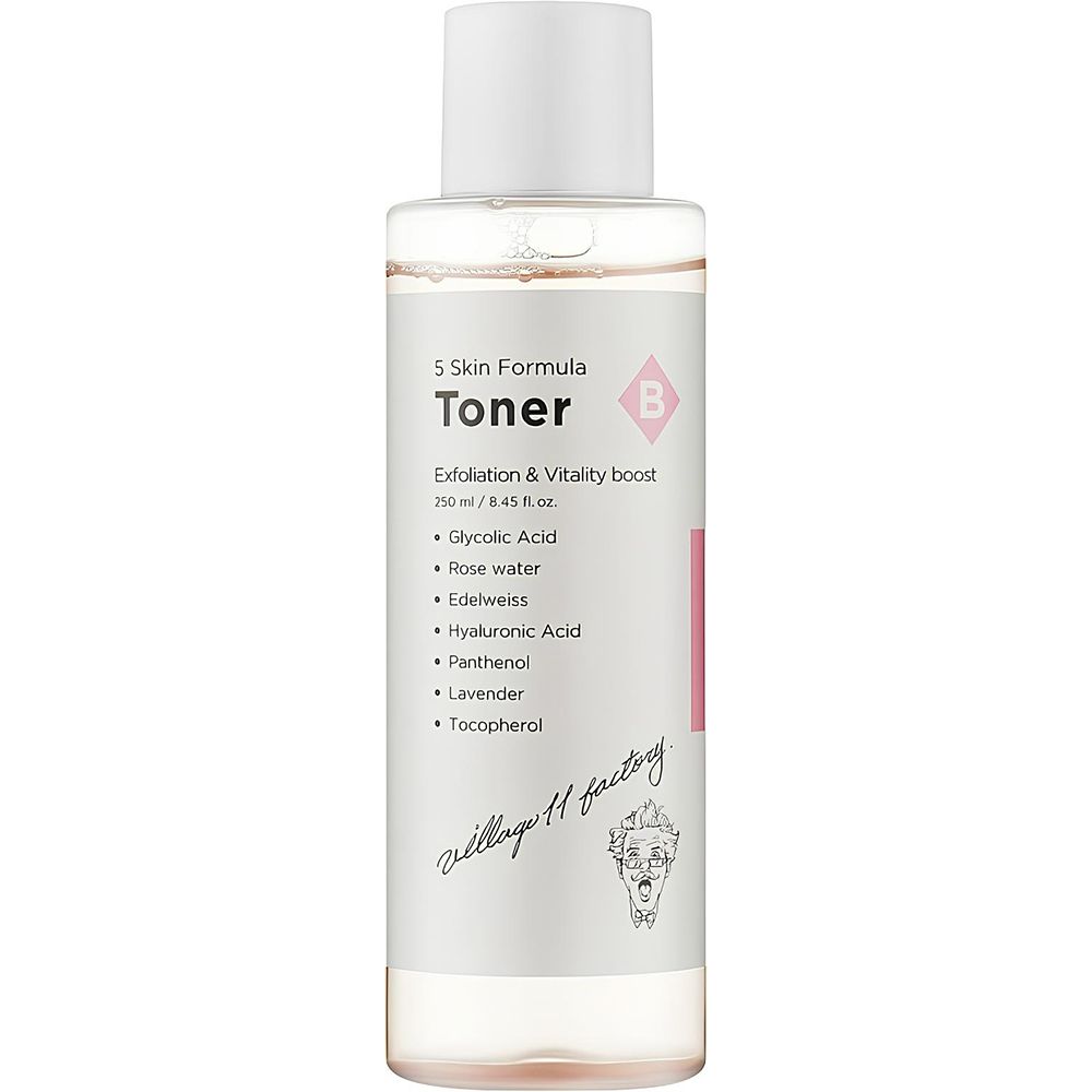Village 11 Factory B Skin Formula Toner – Exfolierender Gesichtstoner für klare Haut 250 ml Tonikum