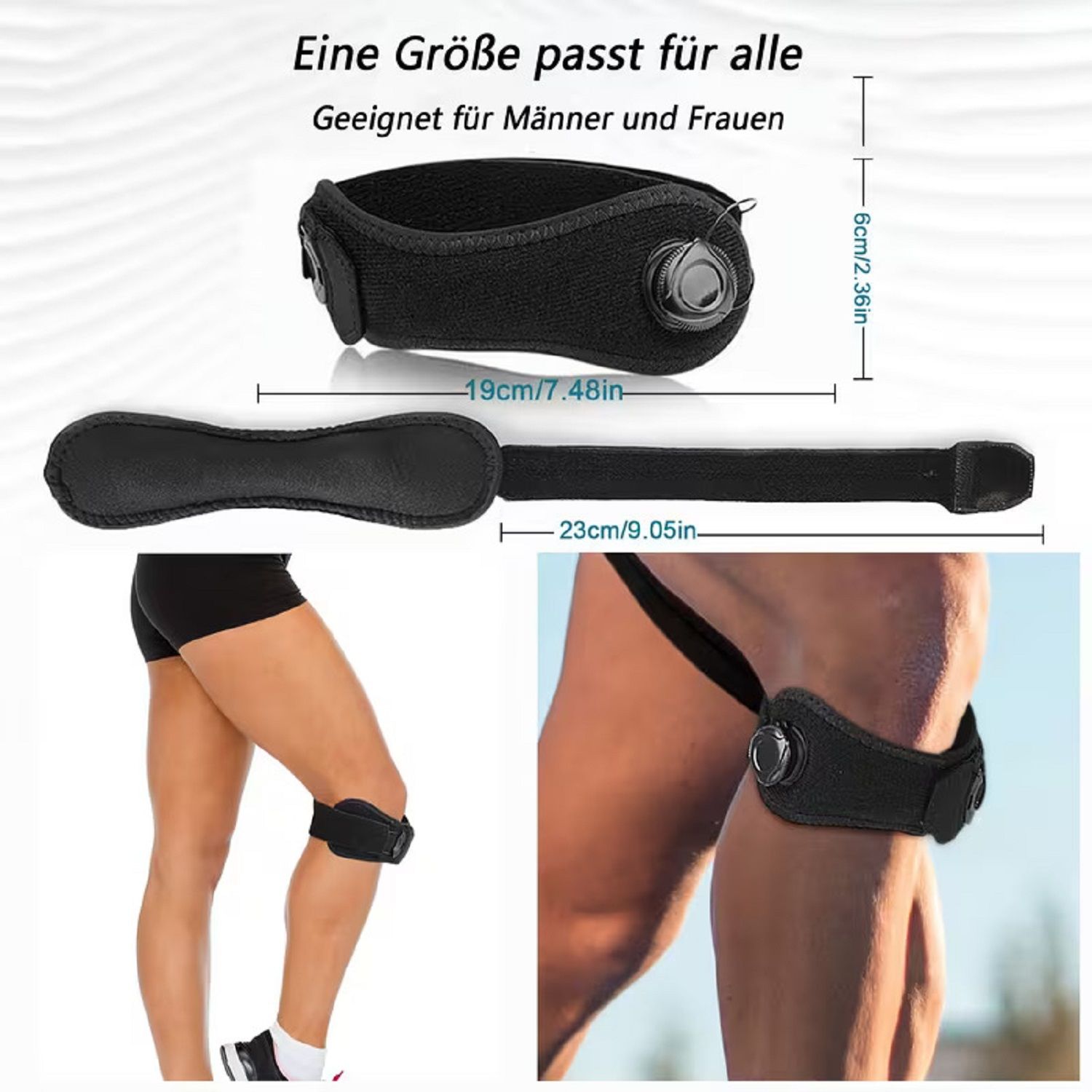 COOL-i Patella Knieband mit Drehverschluss,Kniebandage zur Unterstützung der Kniescheibe