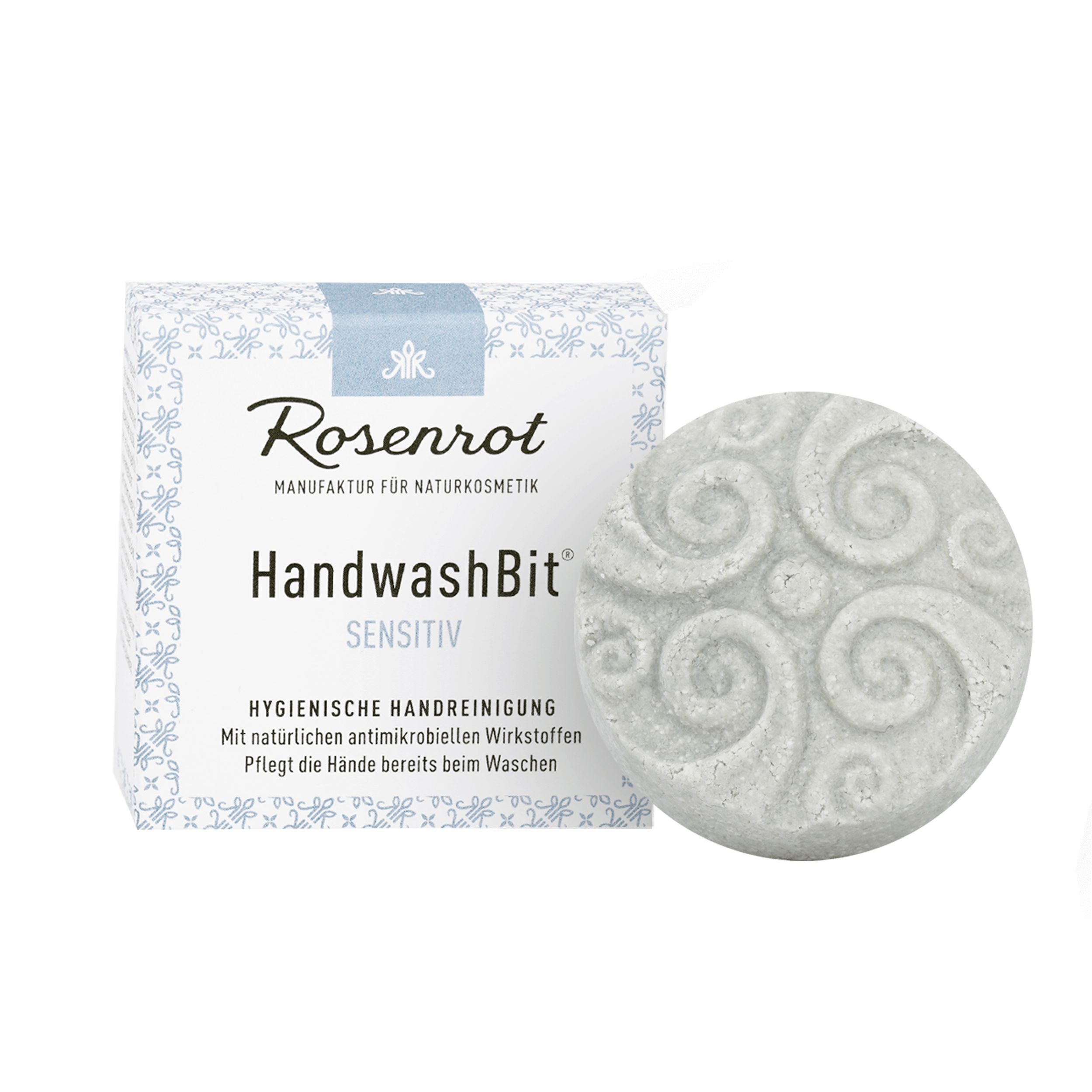 Rosenrot Naturkosmetik - HandwashBit® - feste Waschlotion Sensitiv - Duftfrei - Handpflege