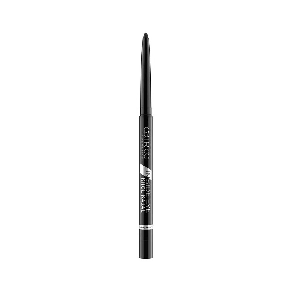 Schwarzer Kajalstift, Spitze herausgedreht. Aufschrift: INSIDE EYE KHOL KAJAL. Marke: Catrice.