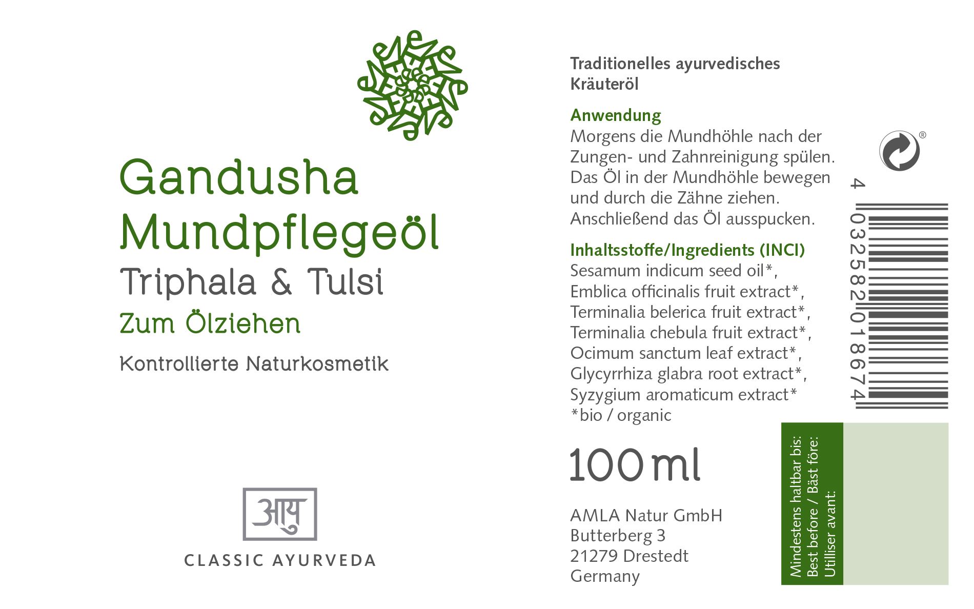 Classic Ayurveda - Gandusha Mundpflegeöl 100 ml