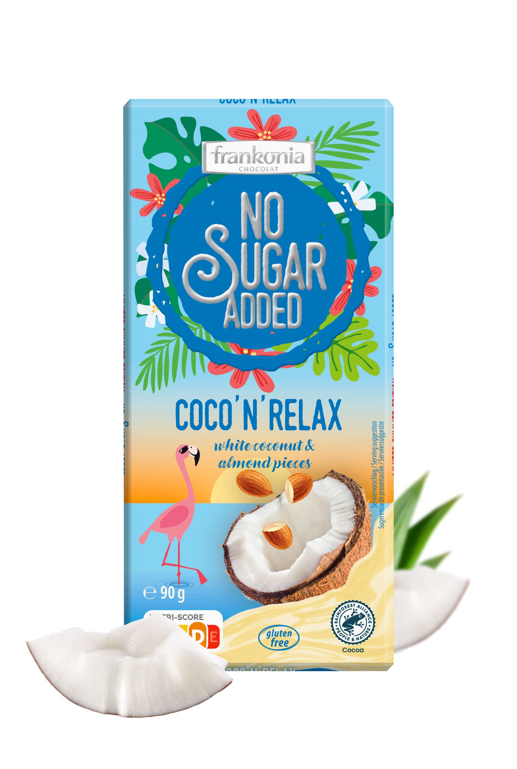 Frankonia No Sugar Added Coco´ N´ Relax White Coconut & Almond Pieces Chocolate
