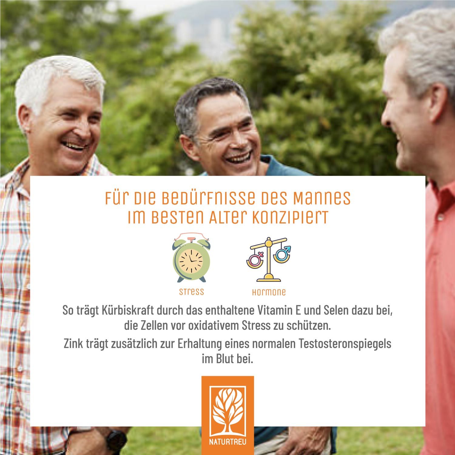 Kürbiskern Komplex mit Granatapfel, Sägepalmenextrakt, Brennnessel - Kürbiskraft - NATURTREU®
