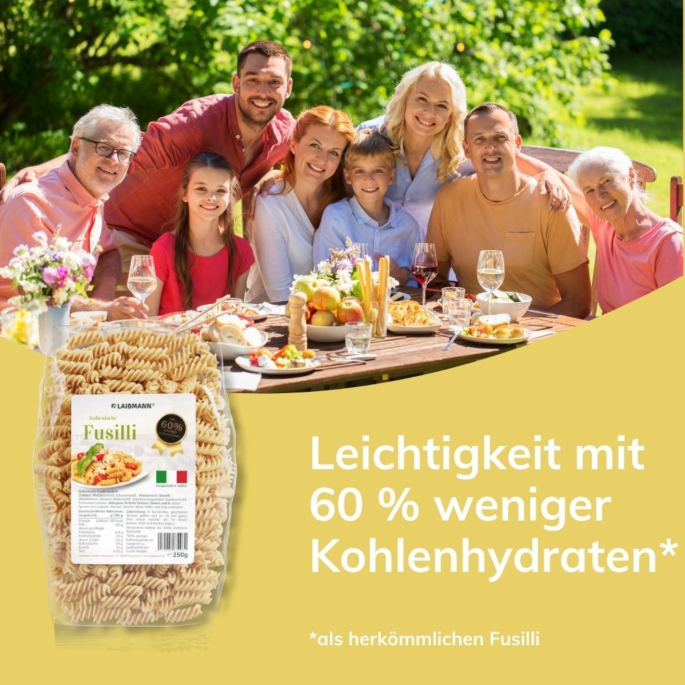Laibmann's kohlenhydratreduzierte Fusilli-Nudeln