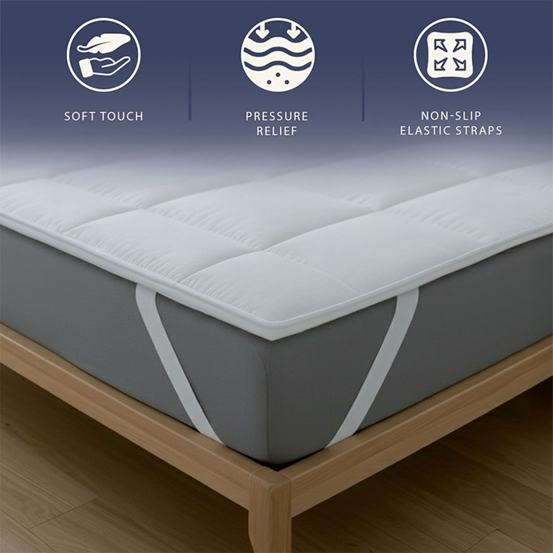 The White Stone Topper 90x200 cm aus 500 g Watte | Gepolsterter Matratzenschoner