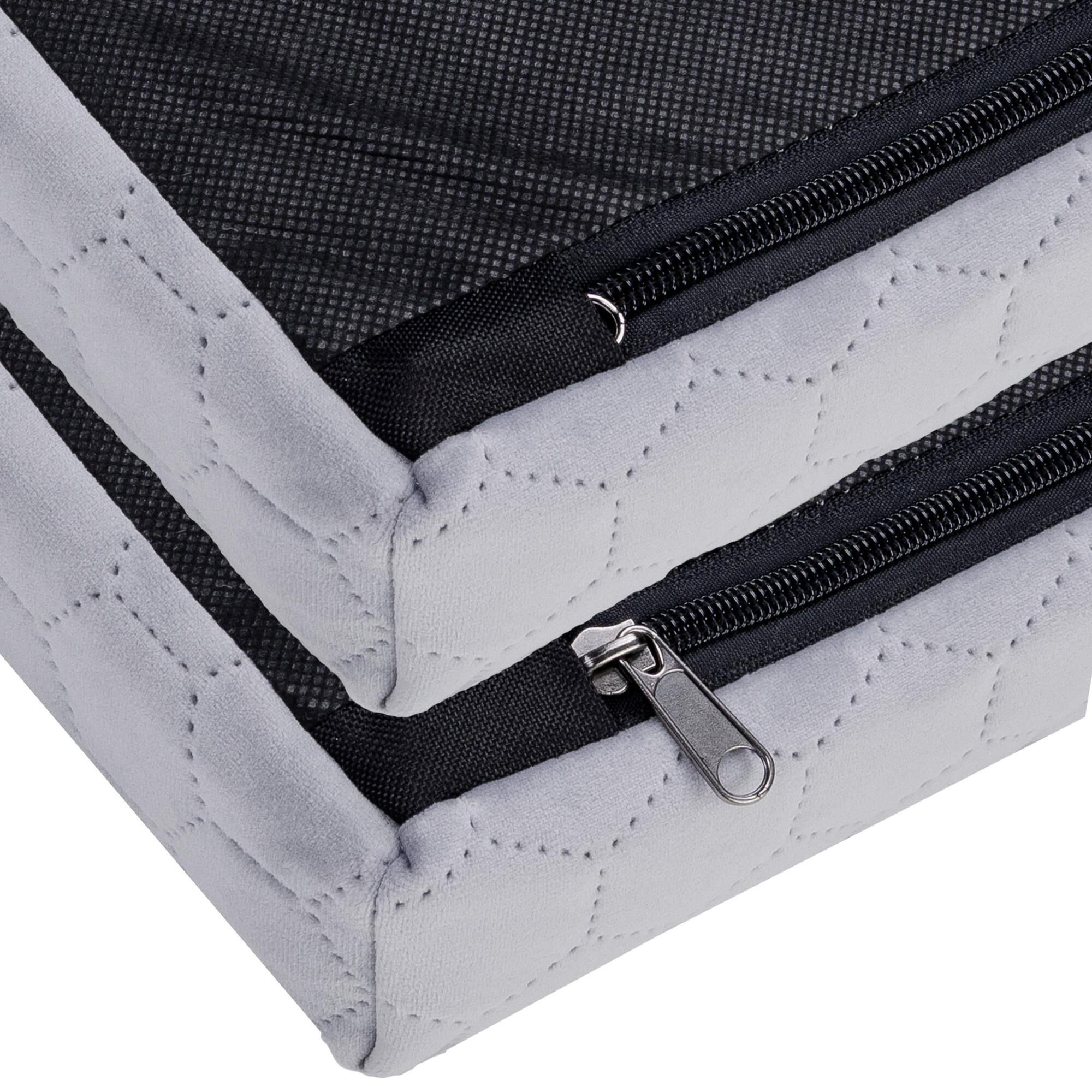 orthopädisches Hundebett "Snowy", samtiger Velours mit Prägung, Farbe Grau 70 x 55