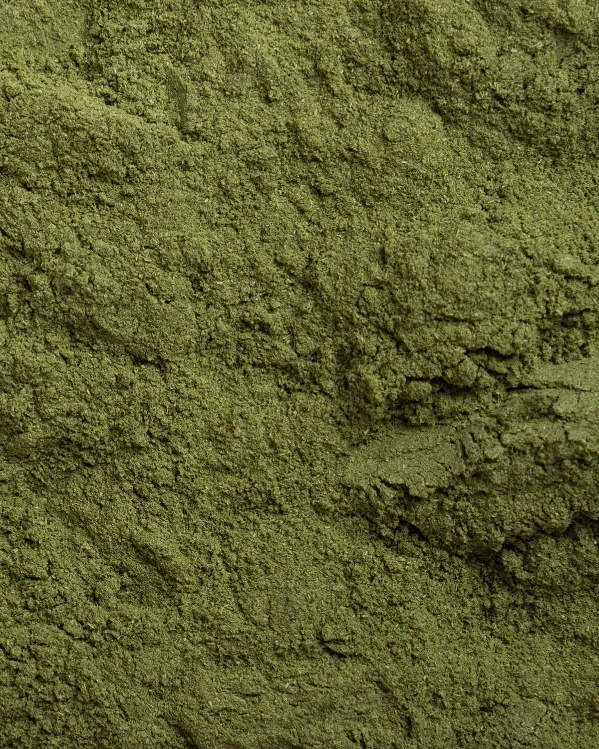 Nahaufnahme von feinem, grünem Weizengraspulver.