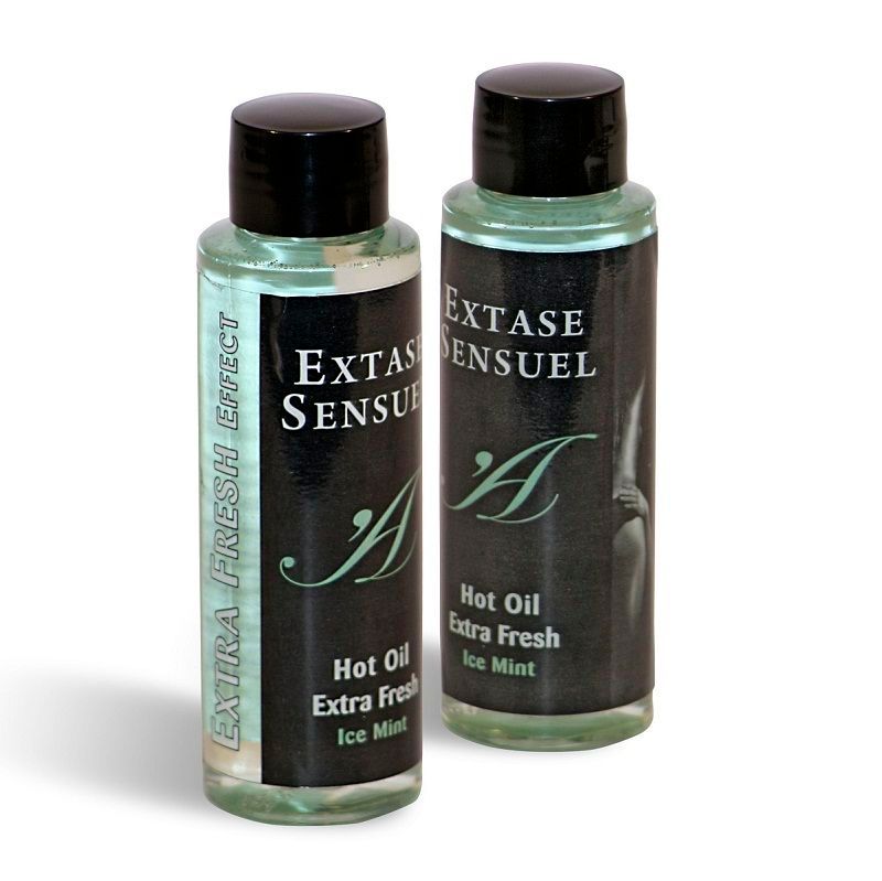 Zwei Flaschen "Extase Sensuel" Hot Oil Extra Fresh Ice Mint.