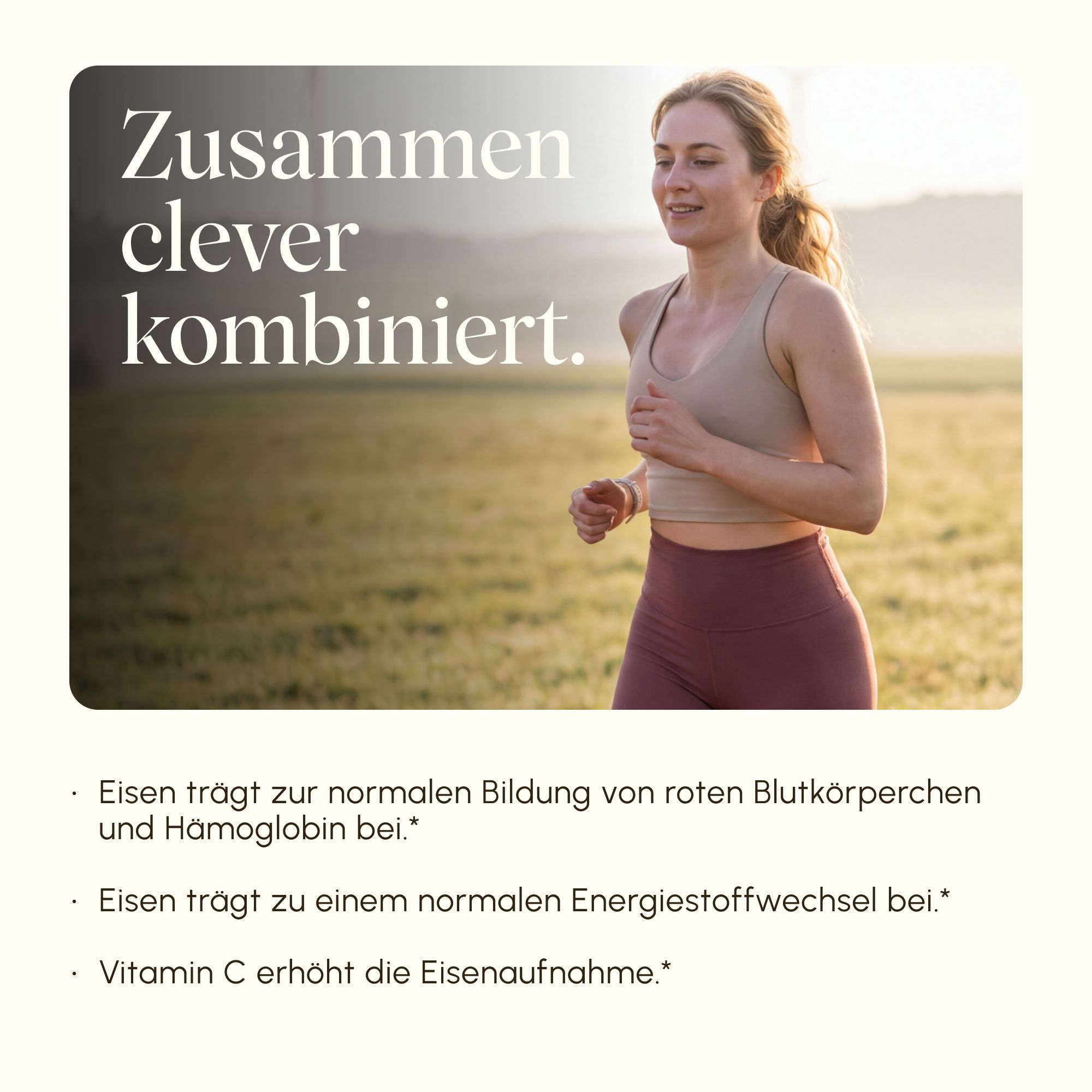 Läuferin in Sportkleidung im Freien bei Sonnenaufgang.