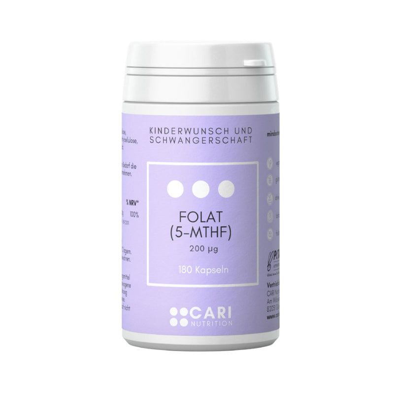 Folat (5-MTHF) Kapseldose, 200 µg, 180 Kapseln. Cari Nutrition.