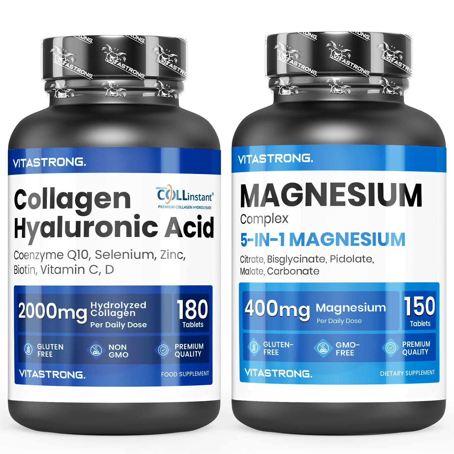 Vitastrong Magnesio 5-in-1 & Collagene + Acido Ialuronico – Pelle e benessere 330 St Tabletten
