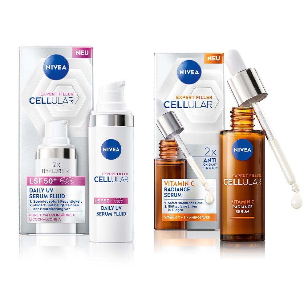 Nivea Cellular Expert Filler Routine Set Vitamin C Serum & LSF 50 Fluid 60 ml