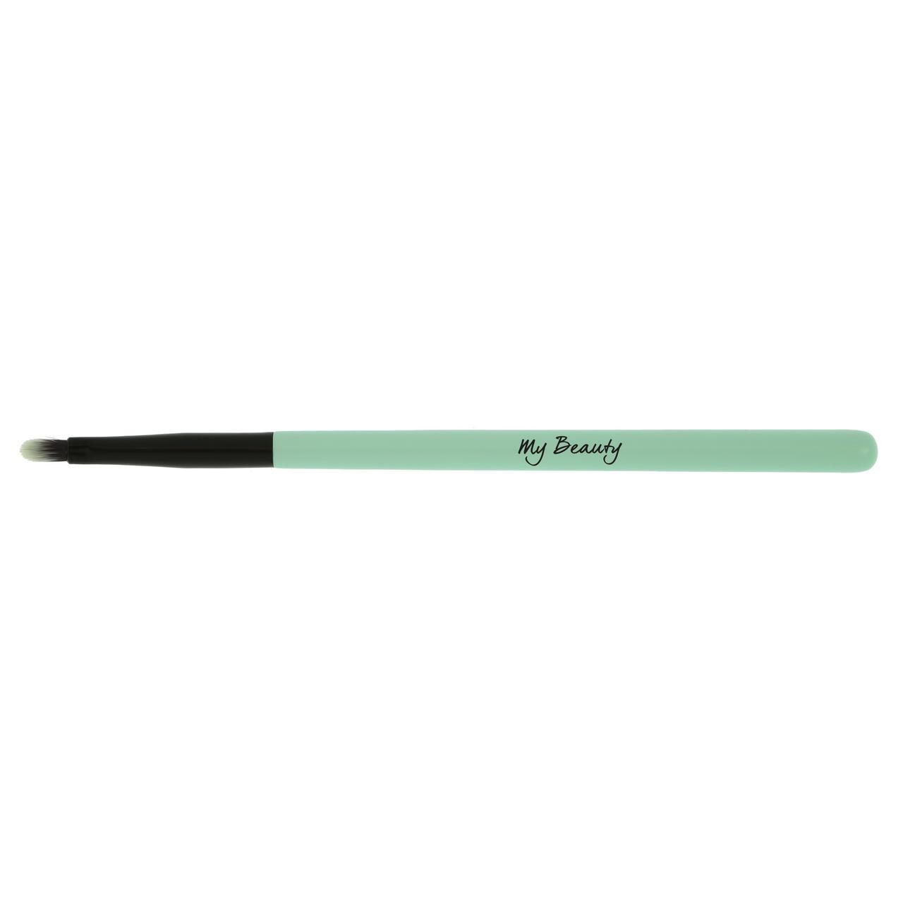 Lippenpinsel mit schwarzem Pinselkopf und hellgrünem Griff. Aufschrift 'My Beauty'.
