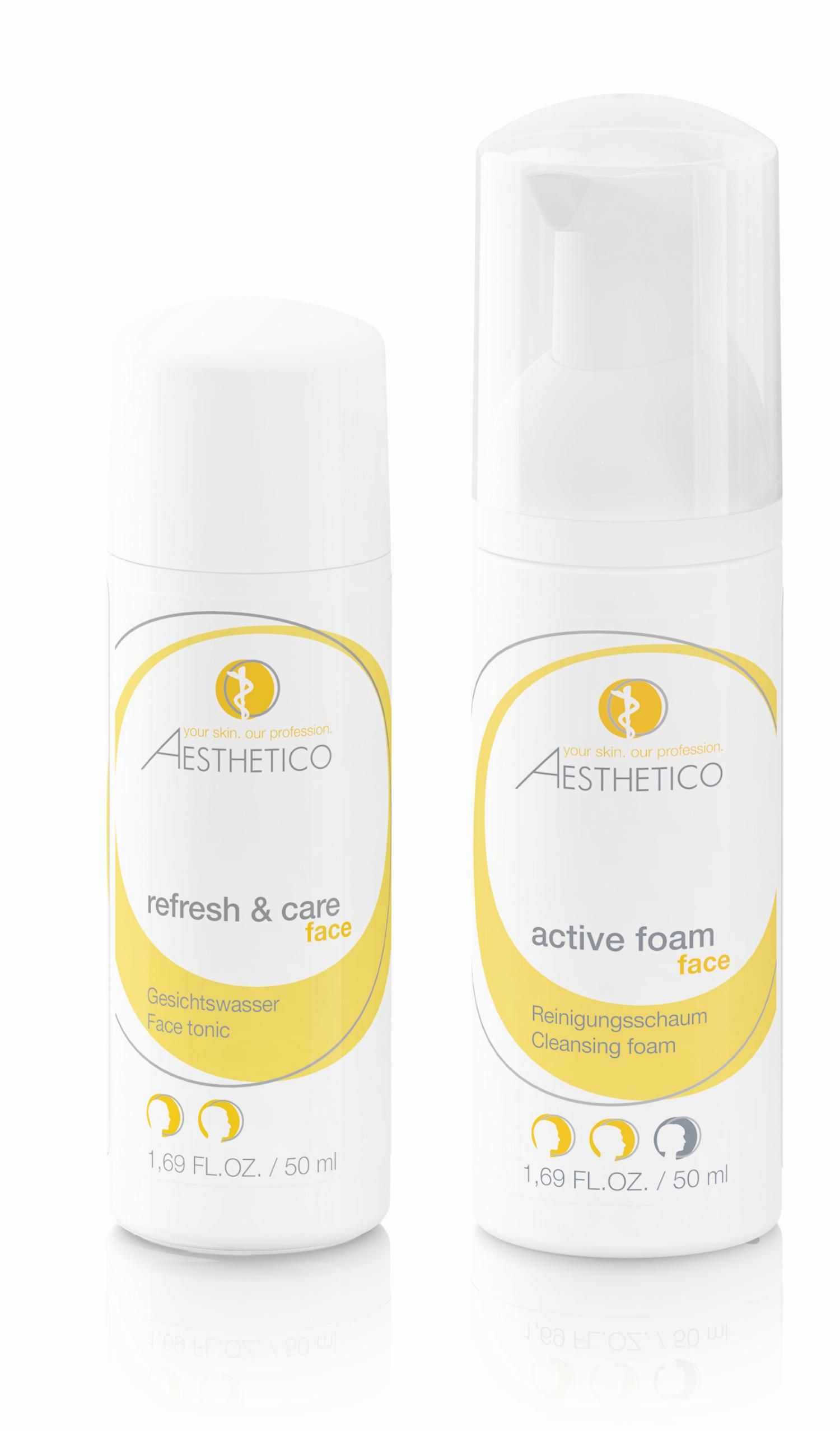 Aesthetico Reiseset (Refresh & Care + Active Foam) Reinigung