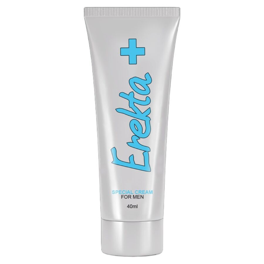 Creme-Tube mit Aufschrift Erekta+ und Plus-Zeichen. Aufschrift Special Cream for Men, 40ml.