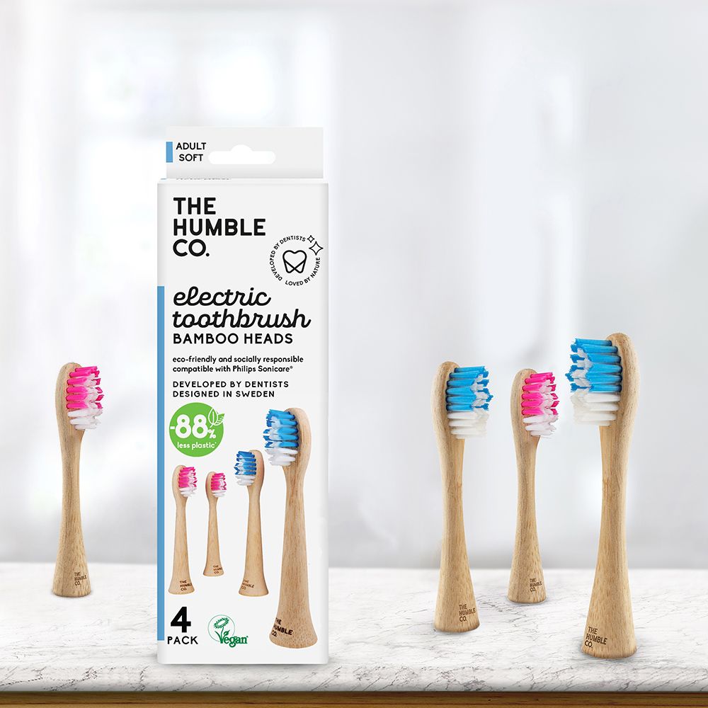 The Humble Co. Elektrische Aufsteckbürsten Bambus für Schallzahnbürsten