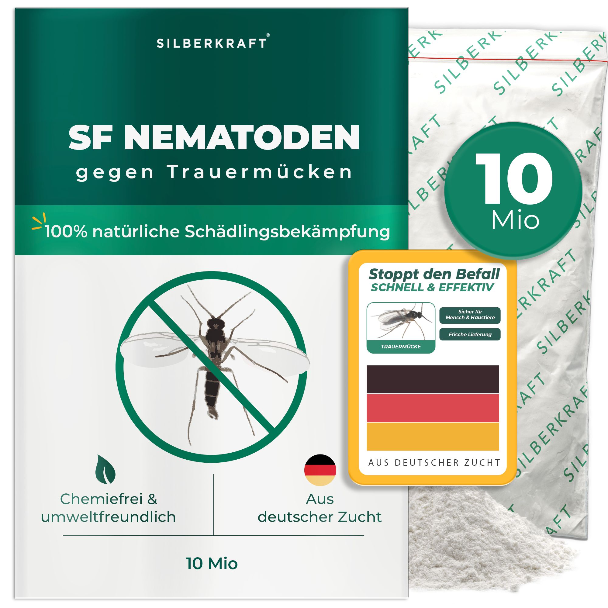SILBERKRAFT SF Nematoden gegen Trauermücken 10 Mio