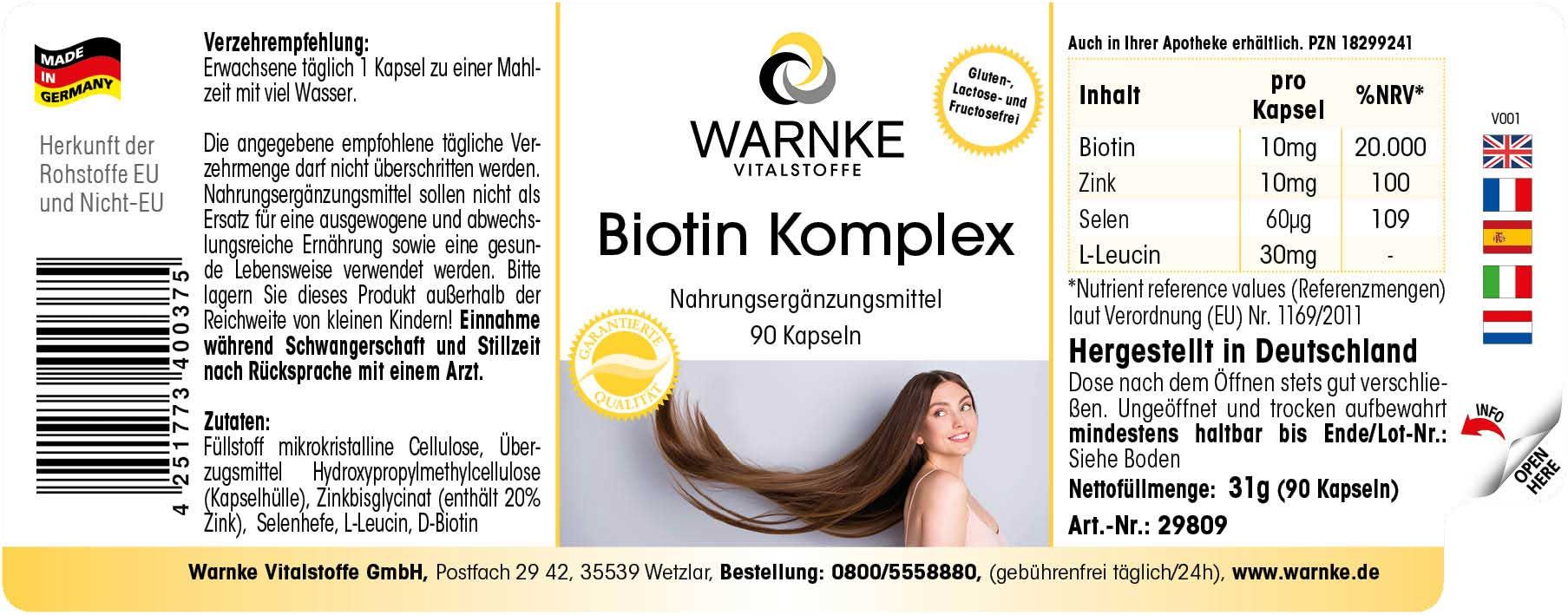 Warnke Vitalstoffe | Biotin Komplex