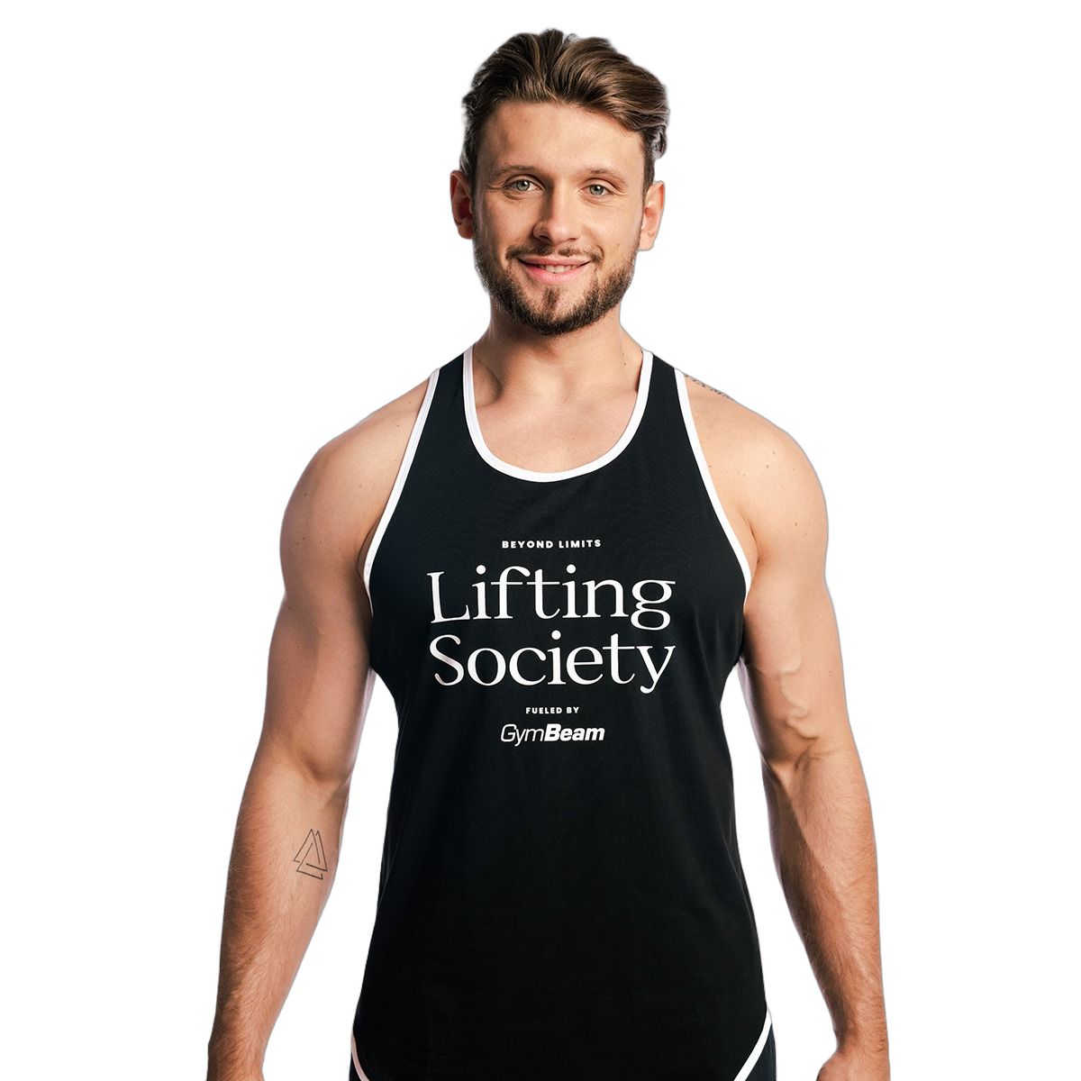 GymBeam Tanktop Herren Stringer locker mit tiefen Armlöchern in Black