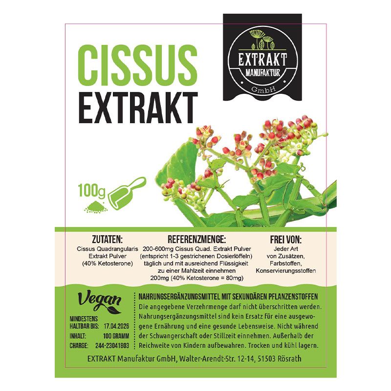 Extrakt Manufaktur Cissus Quadrangularis Extrakt Pulver