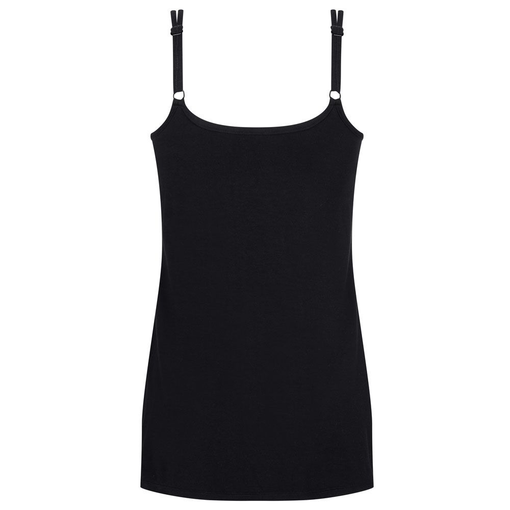 Schwarzes Amoena Valletta Tall Top. Verstellbare Träger, gerader Ausschnitt.