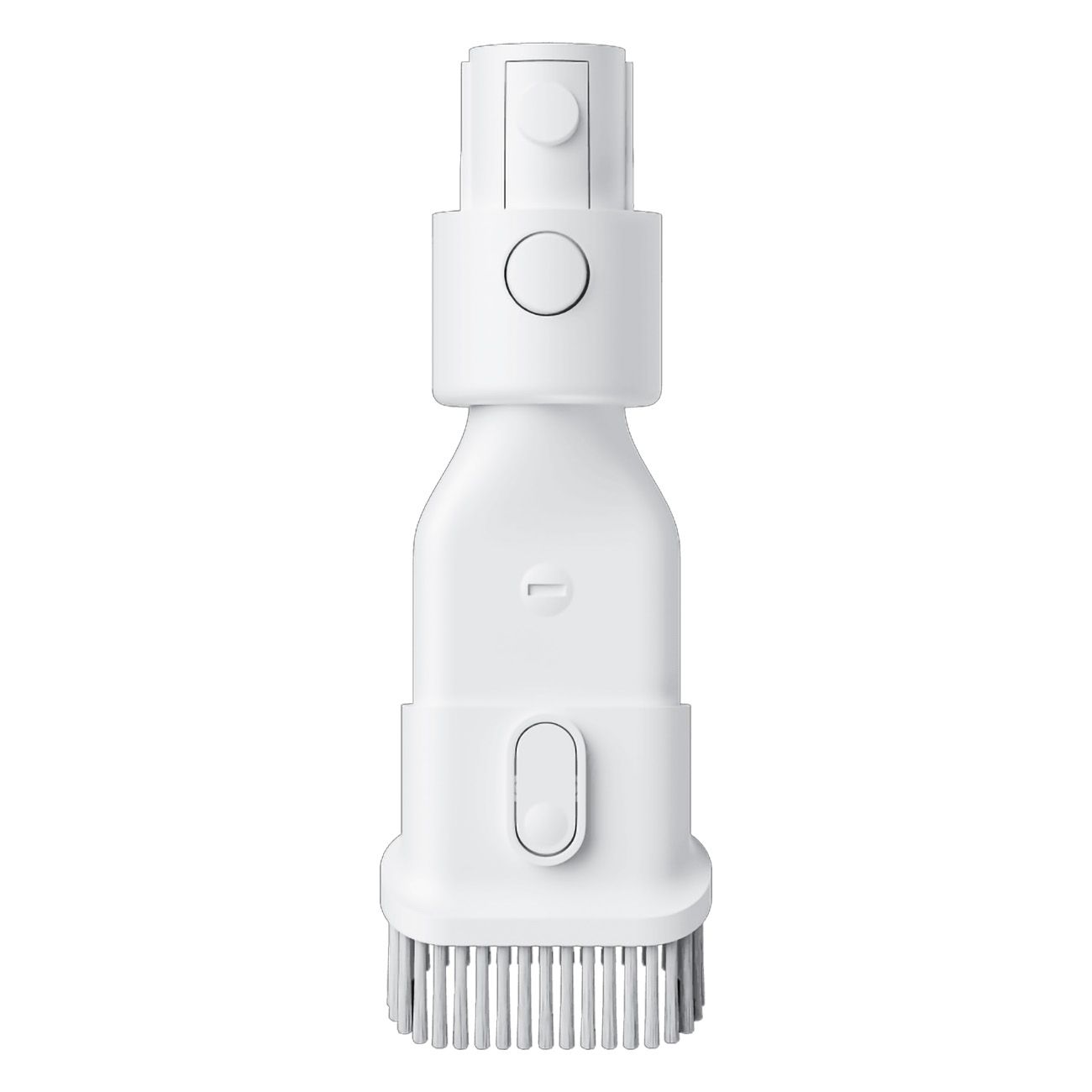 Aufsatz für Staubsauger, weiß. Mit Bürsten und Knöpfen.