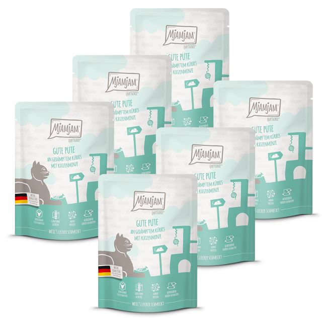 MjAMjAM - Quetschie gute Pute an gedämpftem Kürbis 6x300 g Futter