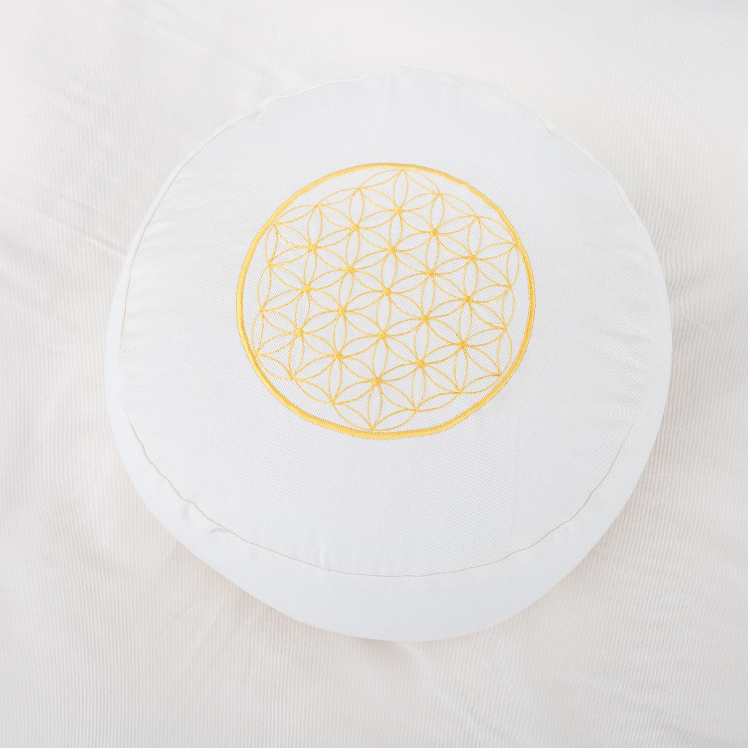 MediSet ECO Meditationskissen Rondo ECO natur, Stick Blume des Lebens, KAPOK & Zabuton ECO 1