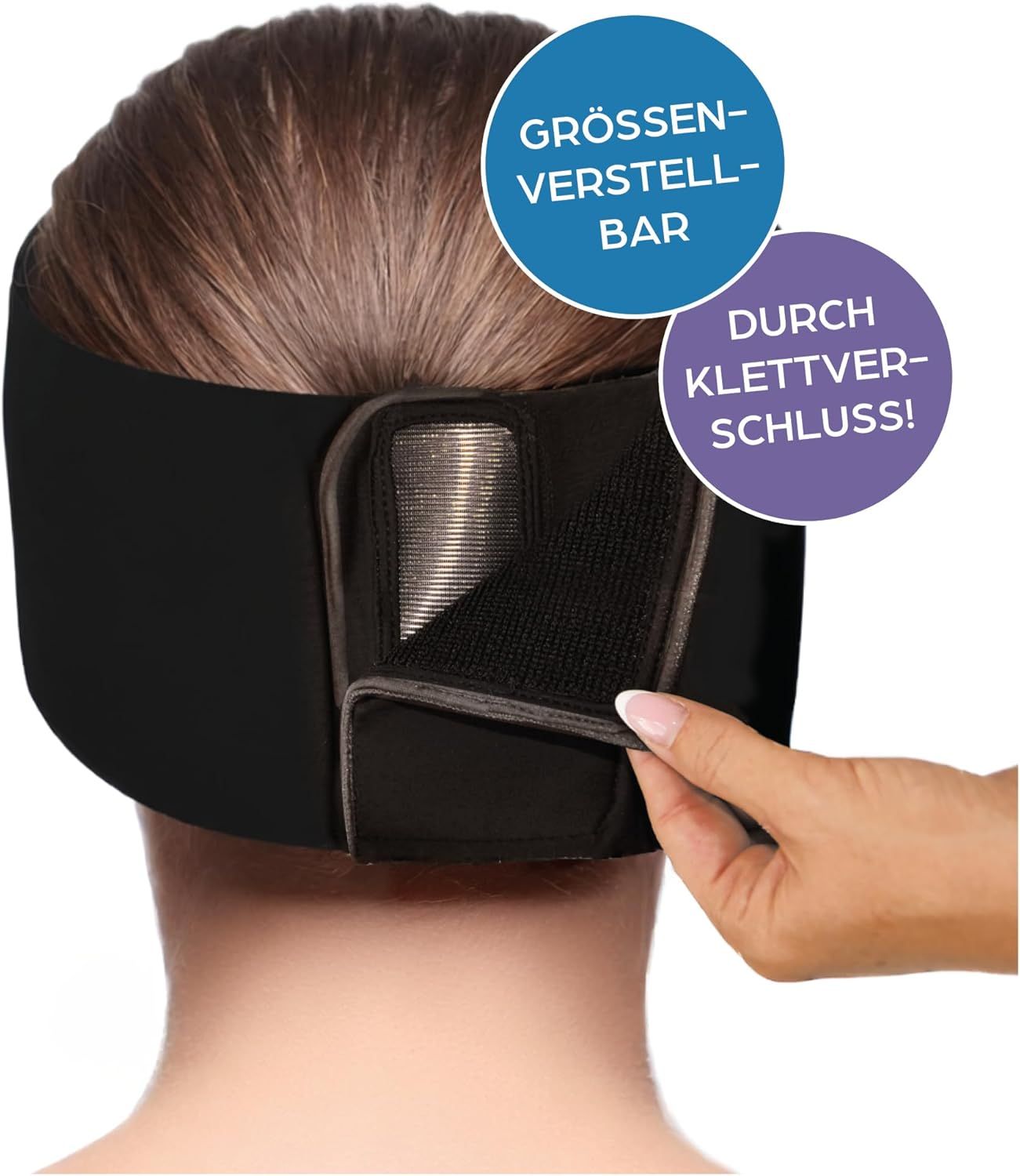 Kopfglück Anti-Schmerz-Haube – Wärme- und Kältehaube für Kopf, schwarz
