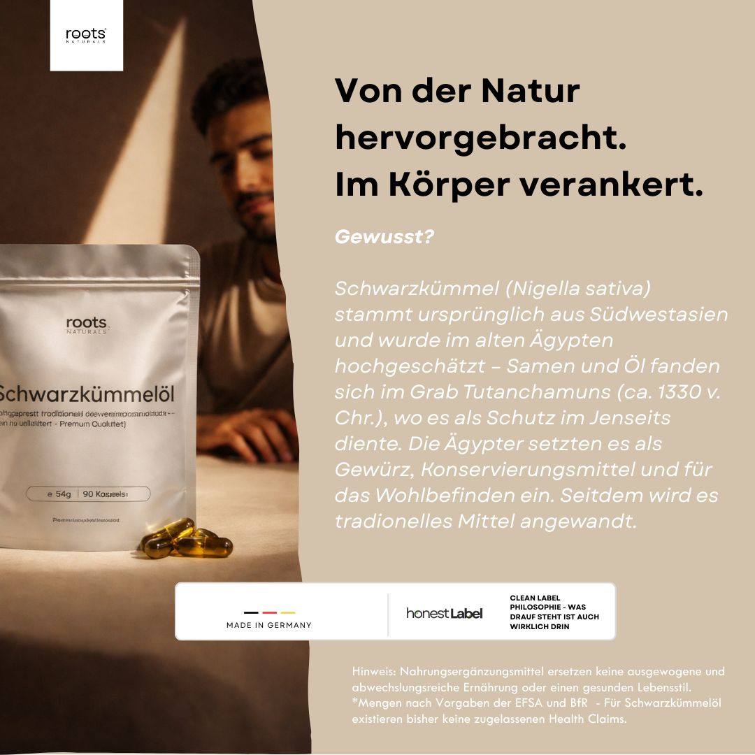 roots Naturals® Schwarzkümmelöl Kapseln